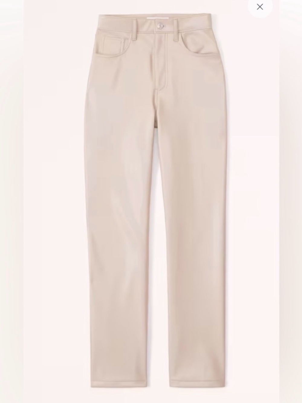 Abercrombie & Fitch Women's Straight Leg Pants in Light Beige